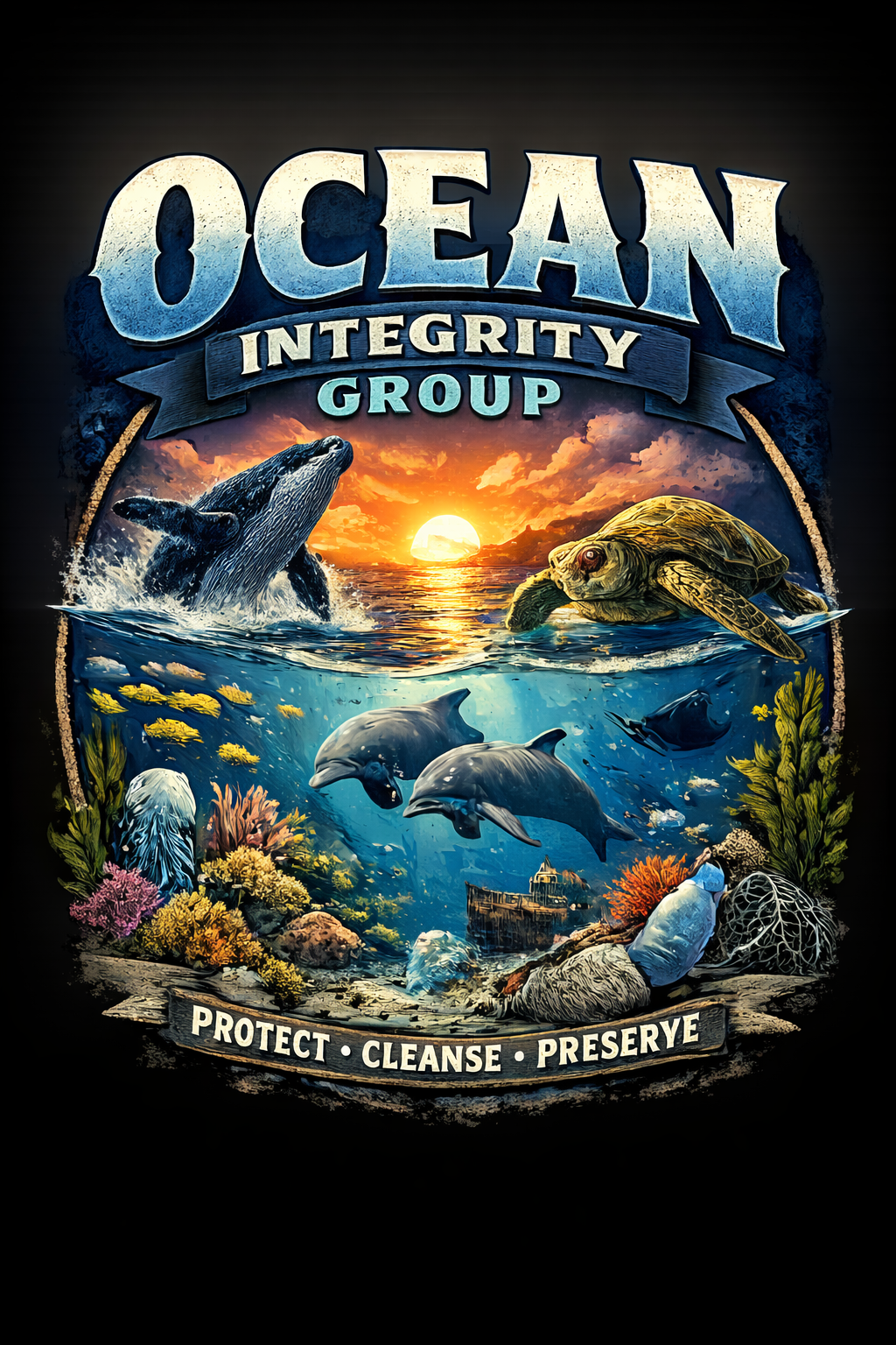 Whale and Turtle — Protect Cleanse Preserve tee